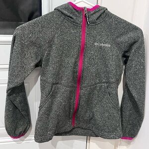 Columbia Kids' Charcoal and Fuchsia Hoodie